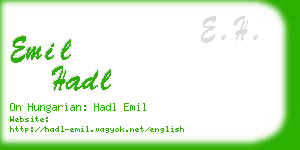 emil hadl business card